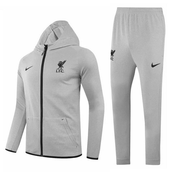 Hoodies Liverpool 2020-21 Grau Fussballtrikots Günstig